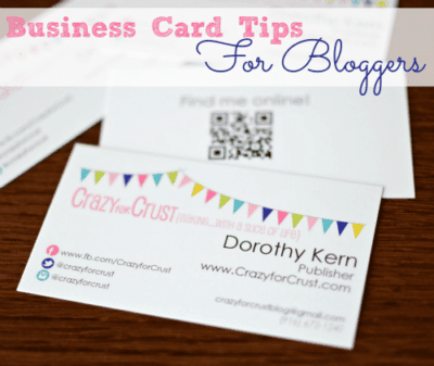 5 Tips for Blogging Business cards - Crazy for Crust