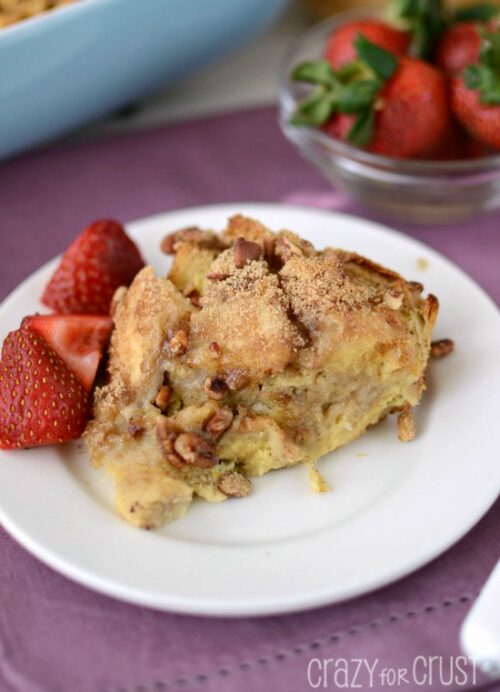 Overnight Banana Stuffed French Toast - Crazy for Crust