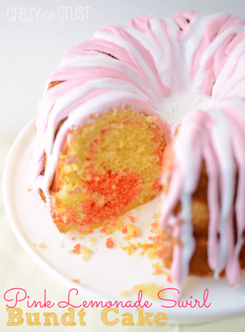 Pink Lemonade Swirl Bundt Cake - Crazy for Crust