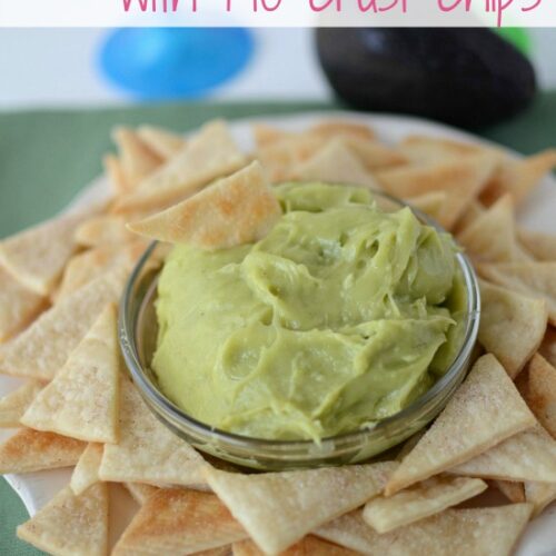 Sweet Guacamole Dip with Pie Crust Tortilla Chips - Crazy for Crust