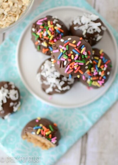 Peanut Butter Oatmeal Cookie Dough Truffles - Crazy for Crust