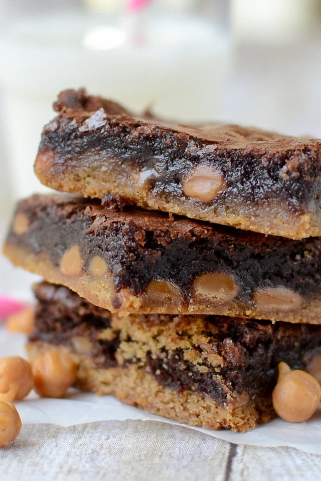 Caramel Brownie Peanut Butter Cookie Bars - Crazy for Crust