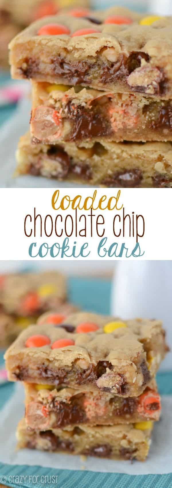 Loaded Chocolate Chip Cookie Bars  Crazy for Crust