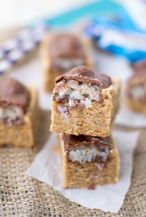Almond Joy Peanut Butter Cookie Bars - Crazy for Crust