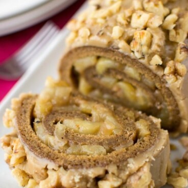 Spiced Caramel Apple Cake Roll - Crazy for Crust