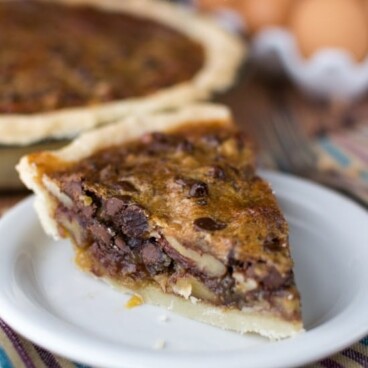 Toffee Chocolate Pecan Pie - Crazy for Crust