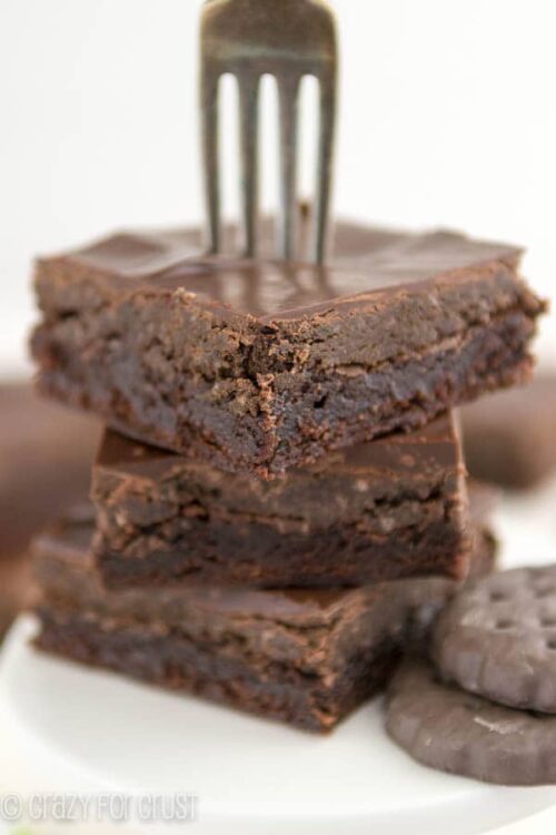 Thin Mint Truffle Brownies - Crazy for Crust
