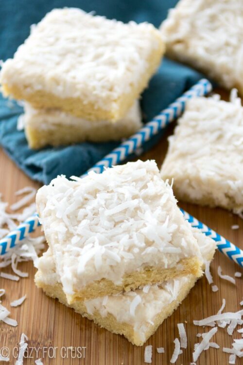 Coconut Sugar Cookie Bars - Crazy for Crust