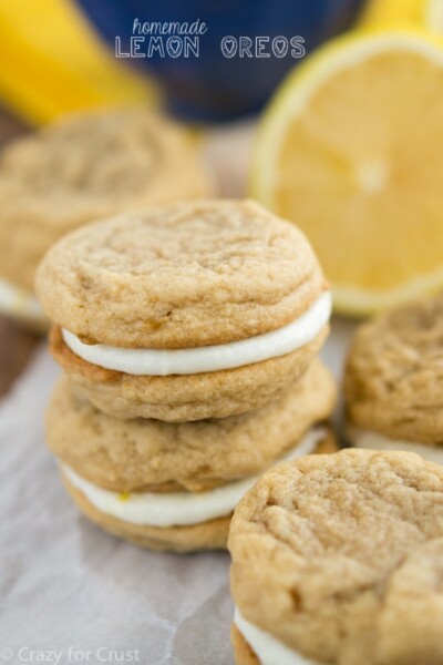 Homemade Lemon Oreos - Crazy for Crust