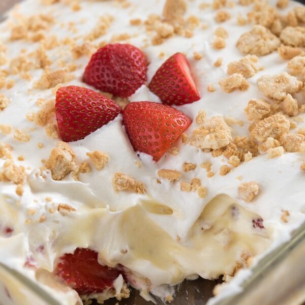 No Bake Strawberry Shortcake Dessert - Crazy for Crust