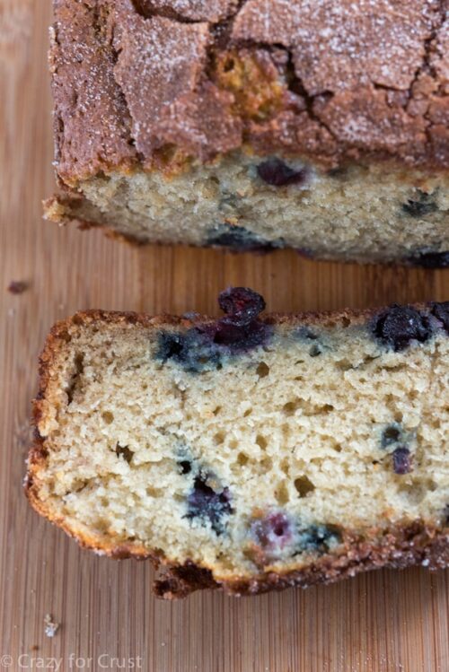 Cinnamon Sugar Blueberry Banana Bread - Crazy for Crust