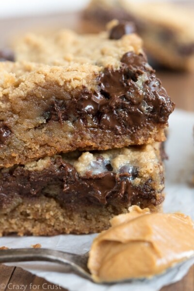 Peanut Butter Cookie Gooey Bars Crazy For Crust 4382