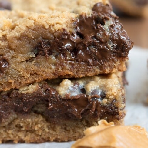 Peanut Butter Cookie Gooey Bars - Crazy For Crust