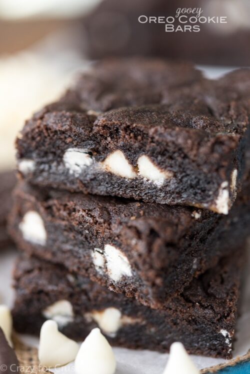 Gooey Oreo Cookie Bars Recipe - Crazy for Crust