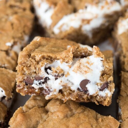 Oatmeal Cookie S'mores Bars - Crazy for Crust