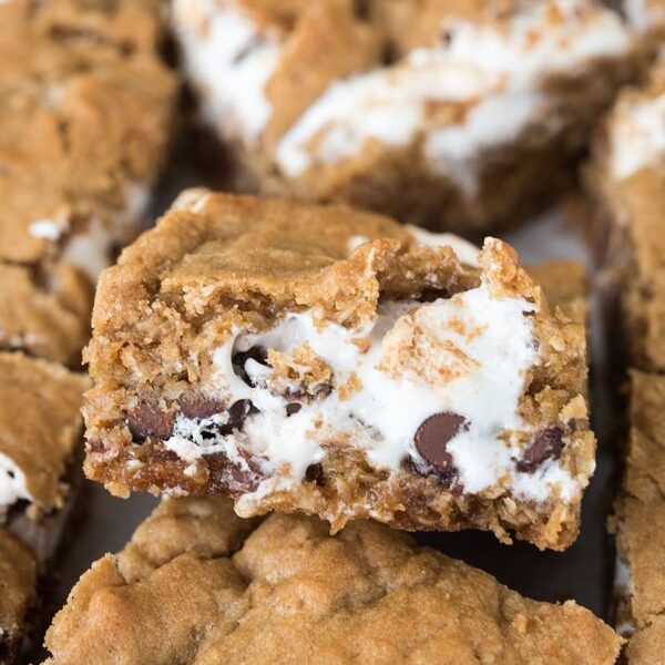 Oatmeal Cookie S'mores Bars - Crazy For Crust