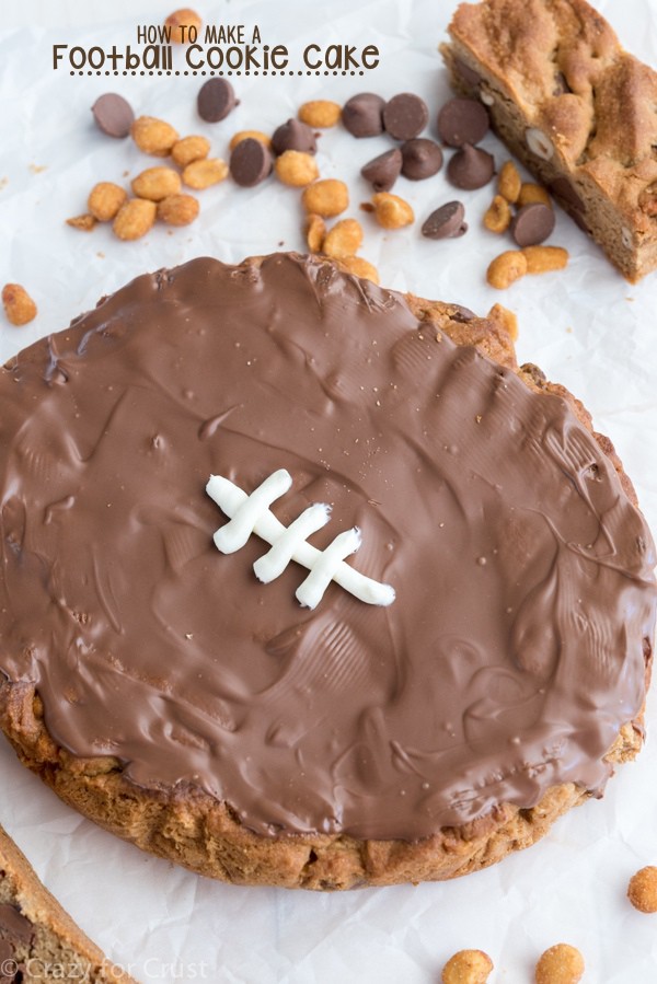 How to Make a Football Cookie Cake - Crazy for Crust