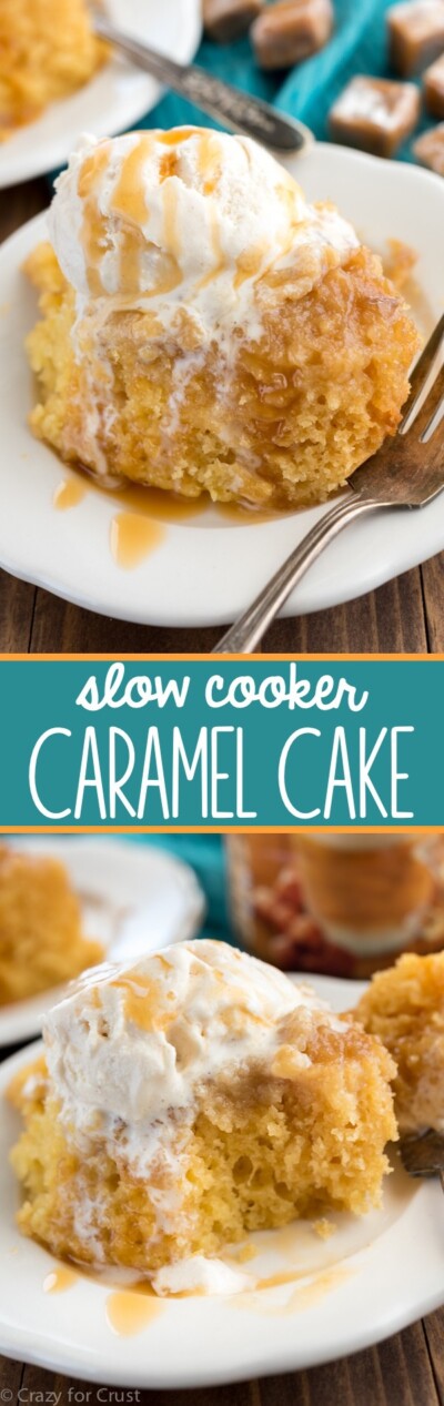 Slow Cooker Caramel Cake - Crazy for Crust