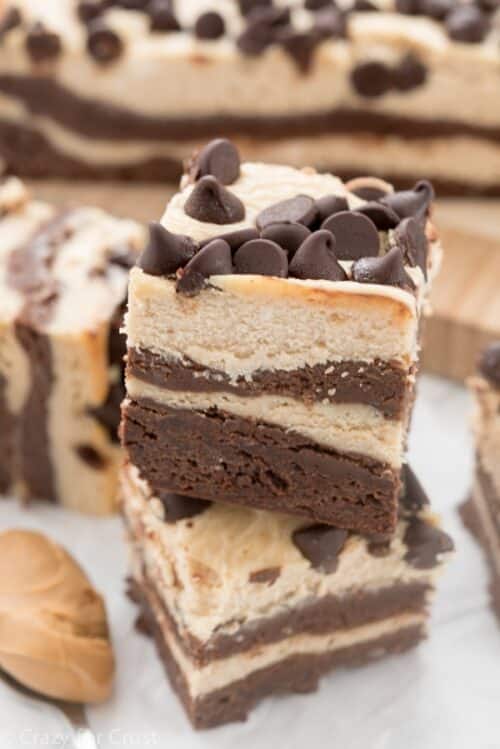 4 Layer Peanut Butter Cheesecake Brownies - Crazy for Crust