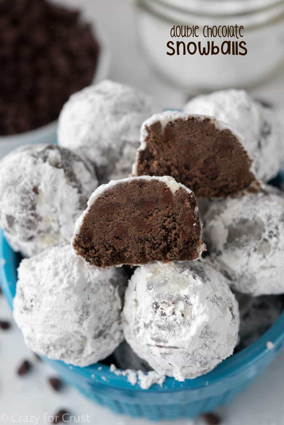 Double Chocolate Snowball Cookies - Crazy for Crust