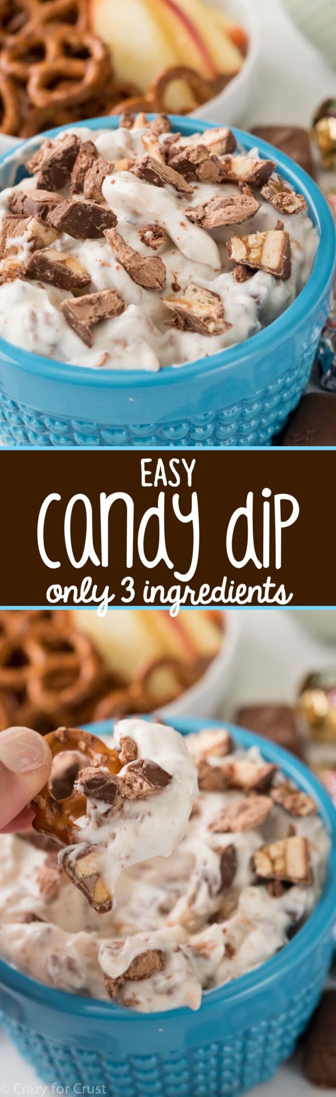 collage of Easy Candy Dip