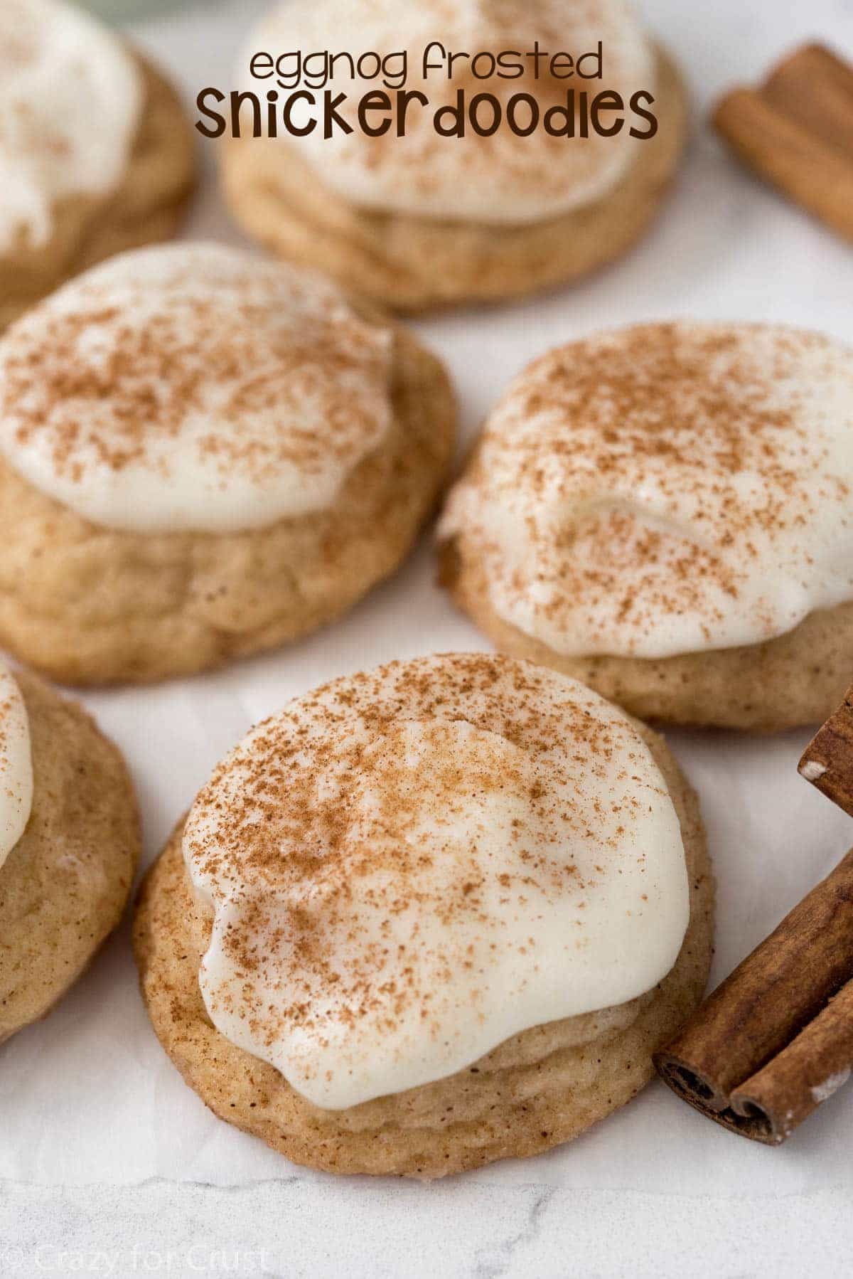 Eggnog Frosted Snickerdoodles - Crazy for Crust