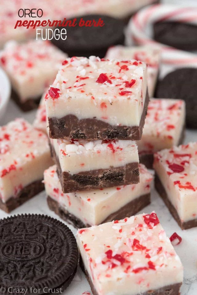 Oreo Peppermint Bark Fudge - Crazy for Crust