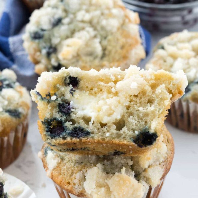 Blueberry Cream Cheese Muffins - Crazy For Crust