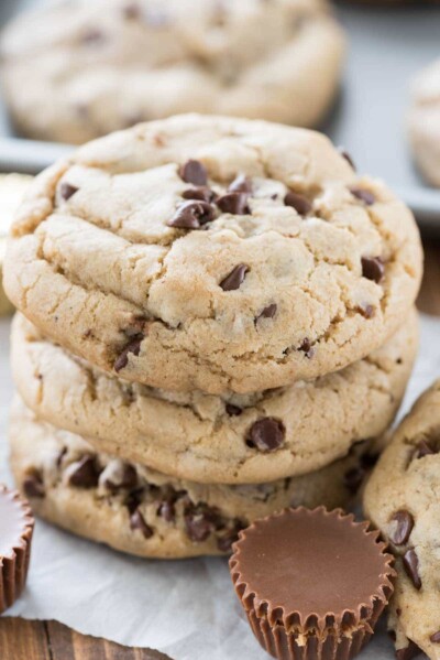 Reese's Stuffed Chocolate Chip Cookies - Crazy For Crust