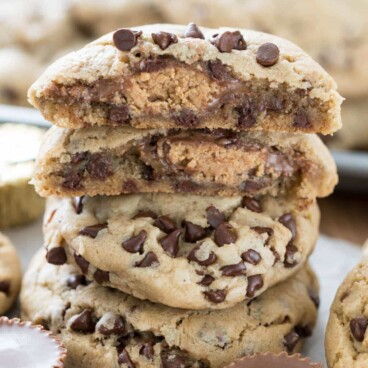 Reese's Stuffed Chocolate Chip Cookies - Crazy For Crust