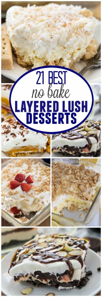 21 No Bake Layered Dessert Lush Recipes - Crazy for Crust