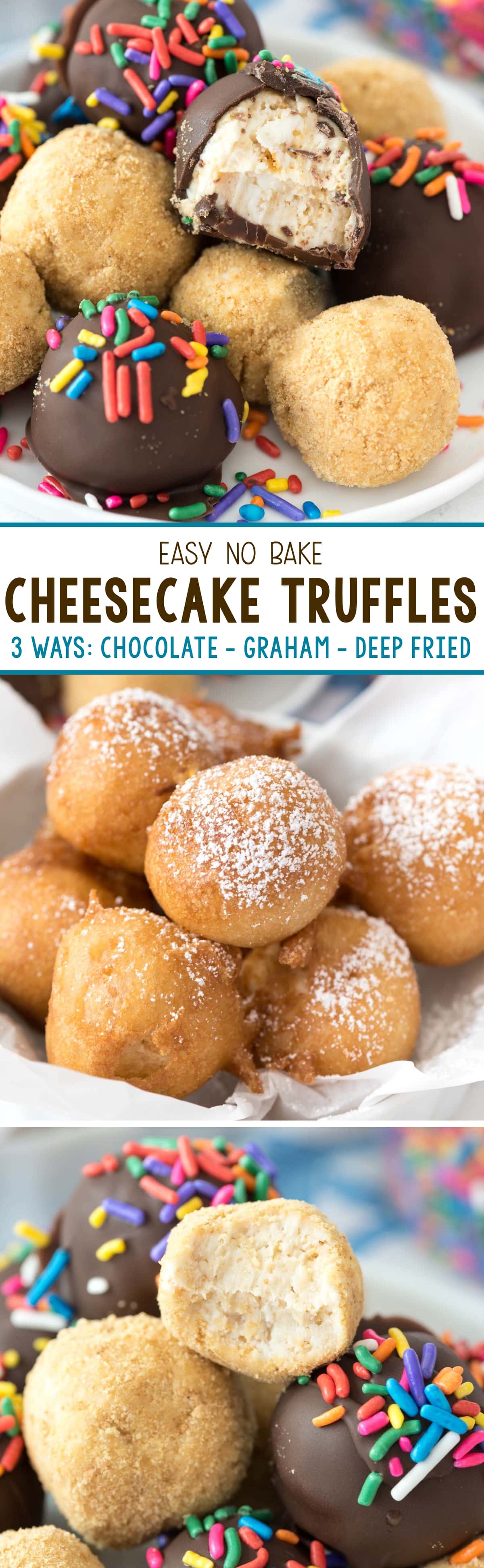 No Bake Cheesecake Truffles (3 ways) - Crazy for Crust