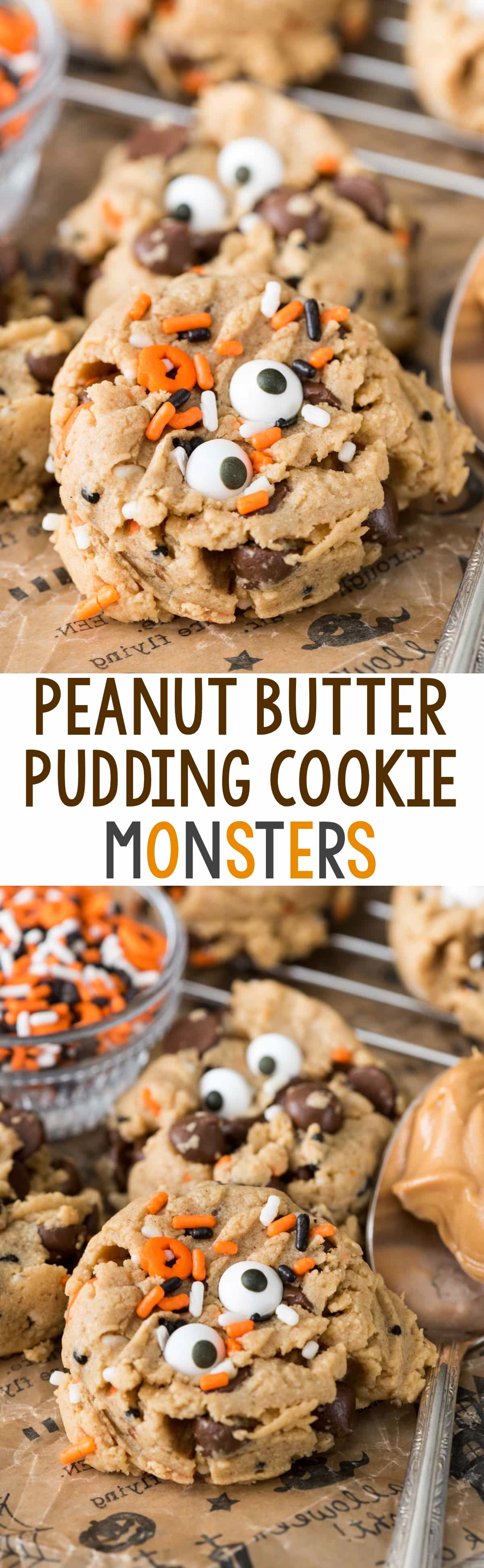 Peanut Butter Pudding Cookie Monsters - Crazy for Crust