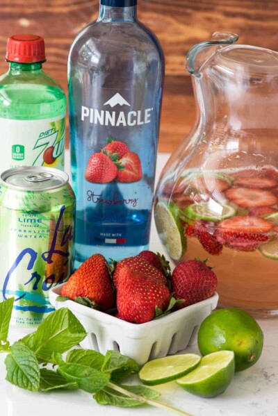 Strawberry Lime Party Punch - Crazy for Crust