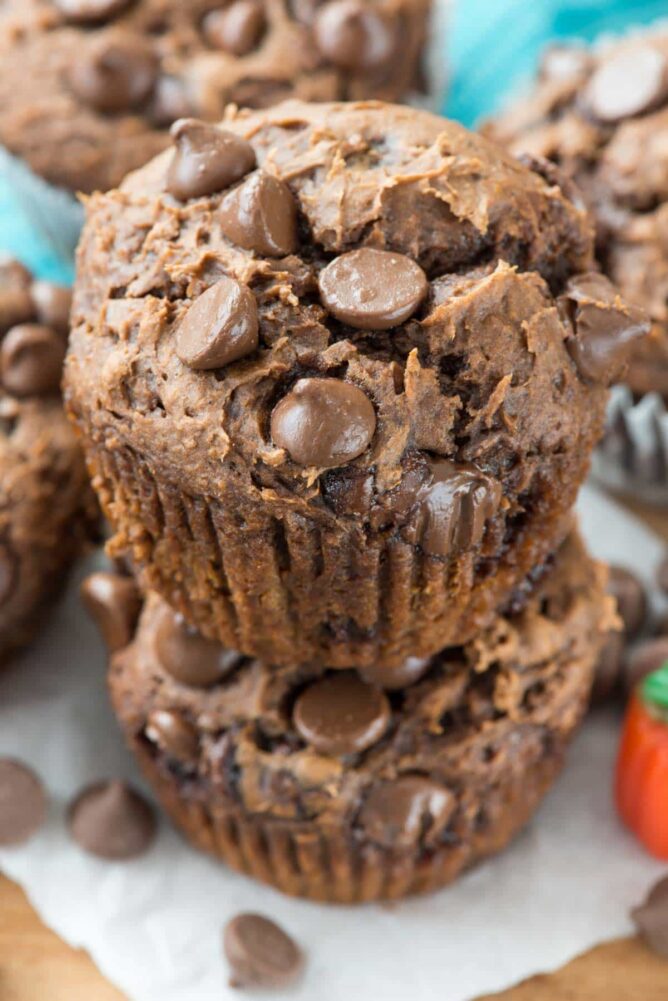 3 Ingredient Chocolate Muffins With Pumpkin Crazy For Crust