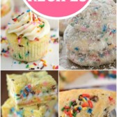 Collage of funfetti desserts