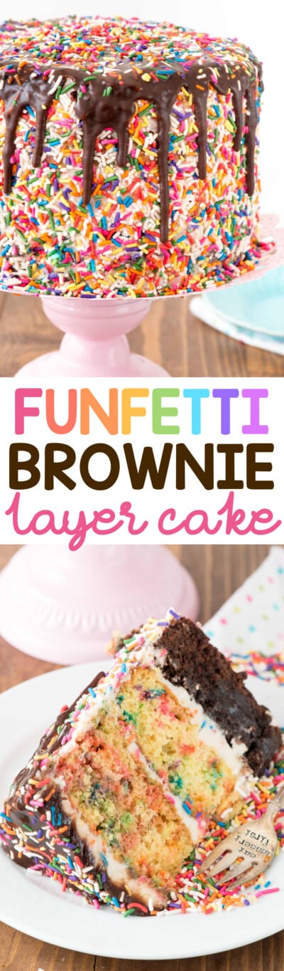 Funfetti Brownie Layer Cake - Crazy for Crust