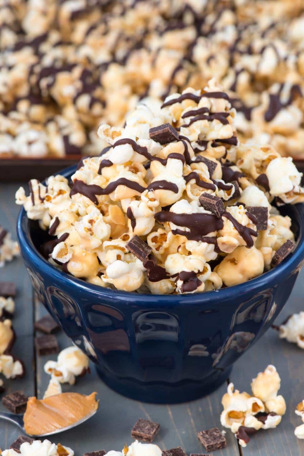 Chocolate Peanut Butter Popcorn - Crazy for Crust