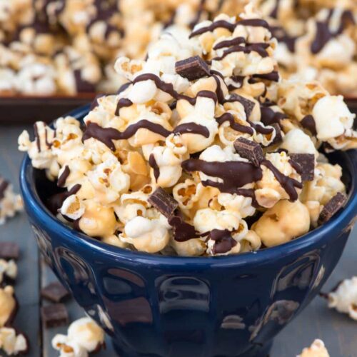 Super Bowl Snacks: Mint Chocolate-Drizzled Popcorn - All Dressed Up