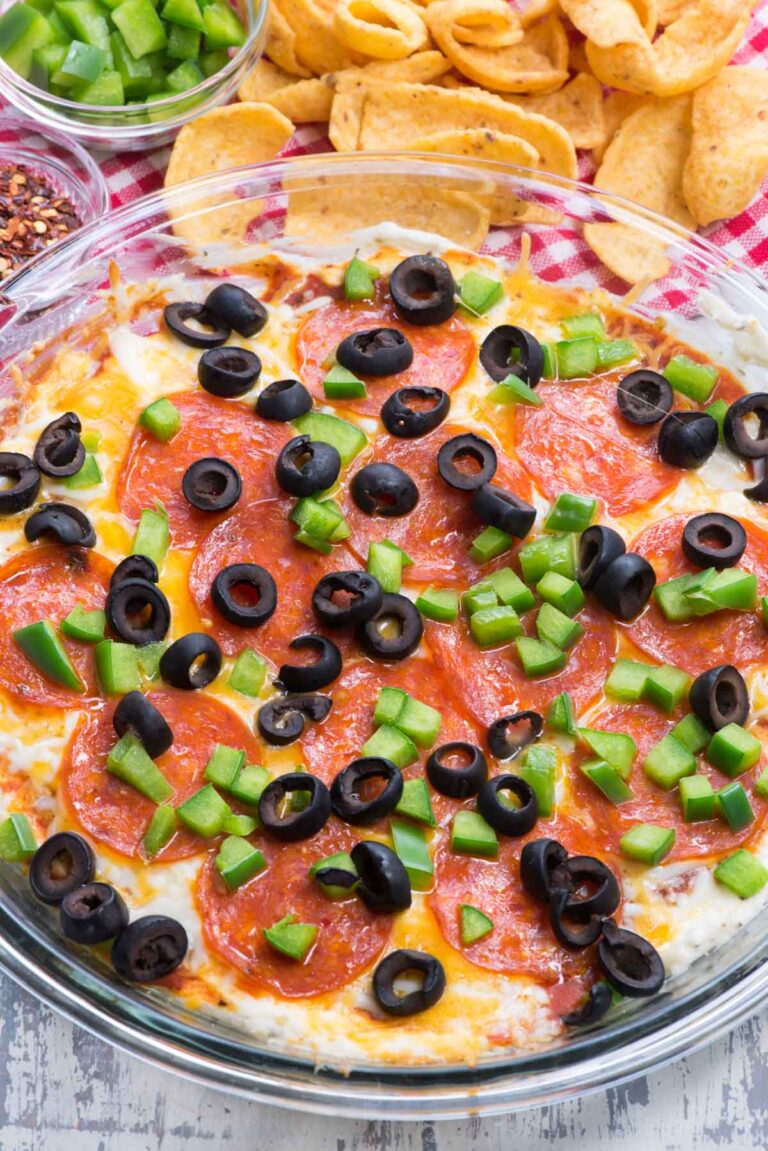 Easy HOT Pizza Dip (7 Layers) - Crazy for Crust