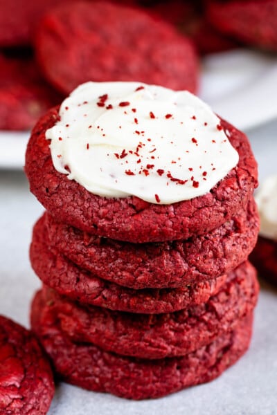 Red Velvet Cake Mix Cookies - Crazy for Crust