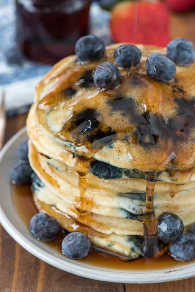Fluffy Blueberry Pancakes - Crazy for Crust