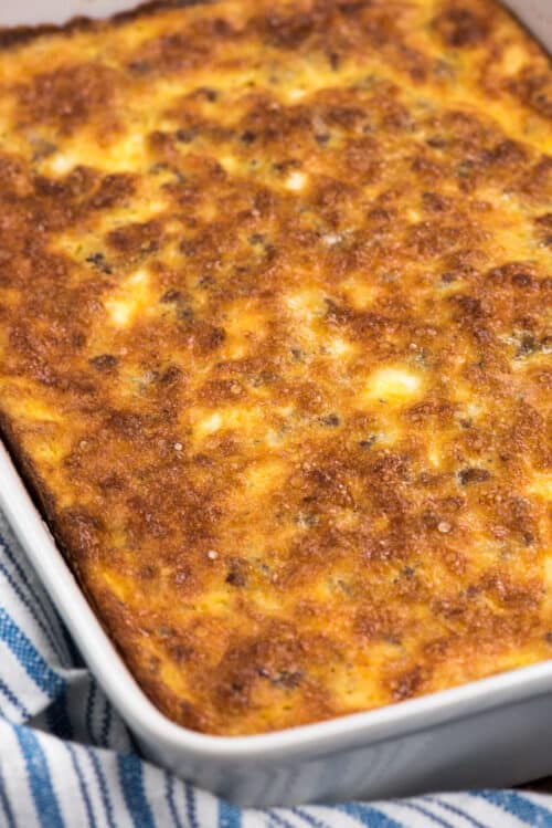 Cheesy Egg Breakfast Sausage Casserole - Crazy For Crust