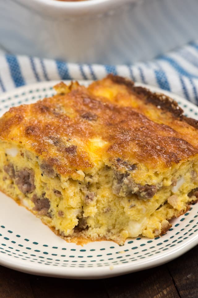 Cheesy Egg Breakfast Sausage Casserole - Crazy For Crust