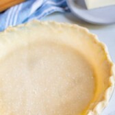 This EASY Pie Crust Recipe with butter is the best homemade flaky pie crust you'll ever make. NEVER buy a store bought pie crust again once you make this one!