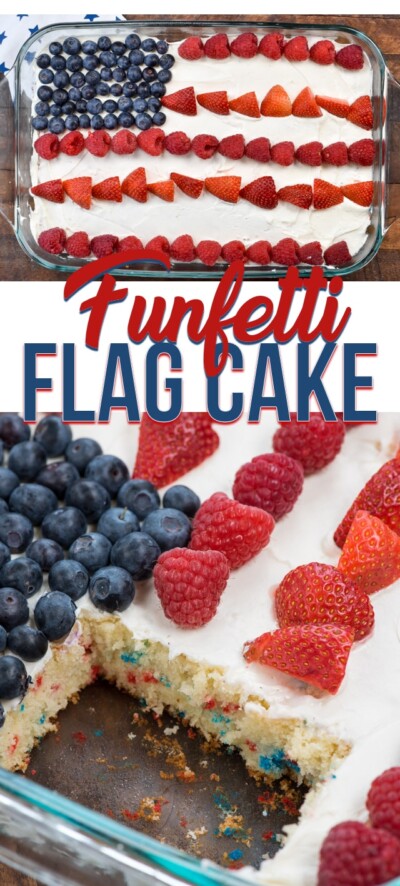 Funfetti Flag Cake - Crazy for Crust
