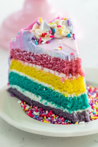 Pastel Rainbow Cake - Crazy for Crust