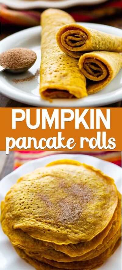 Cinnamon Sugar Pumpkin Pancake Rolls - Crazy for Crust