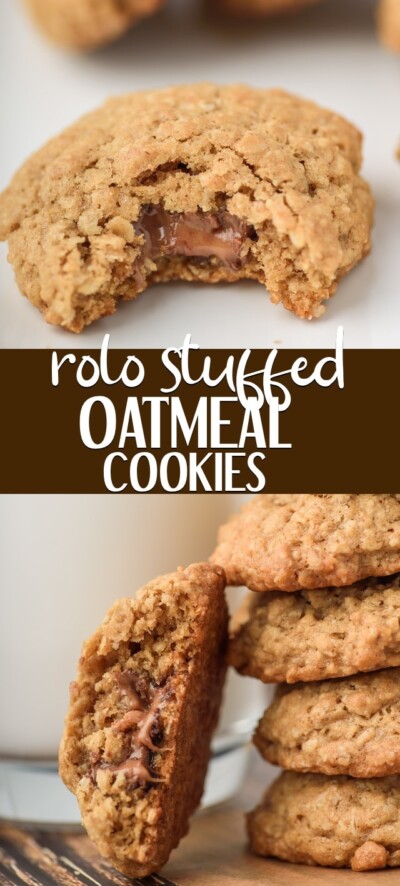 Easy Rolo Stuffed Oatmeal Cookies - Crazy for Crust