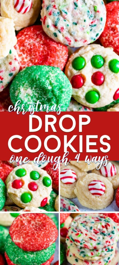 Easy Christmas Drop Cookies 4 ways - Crazy for Crust